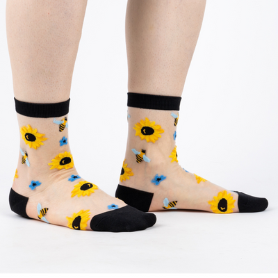 Calcetines transparentes girasoles